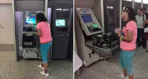 Woman Destroys ATM