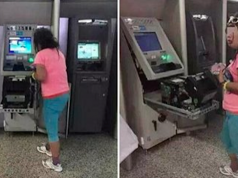 Woman Destroys ATM