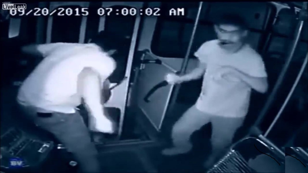Handicapped Man Fights Bus