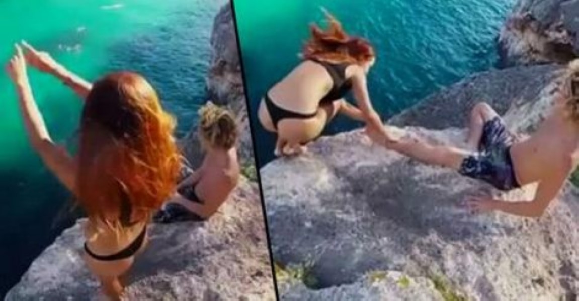 Girl falls from cliff