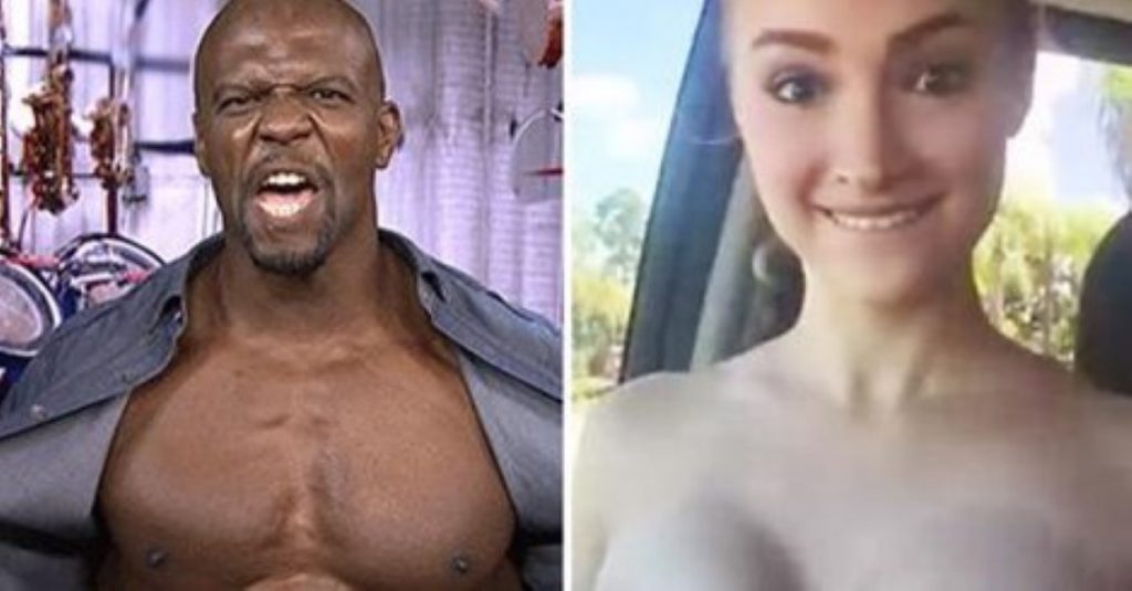Girl Demonstrates Her Terry Crews Impression By Flexing Her Chest.