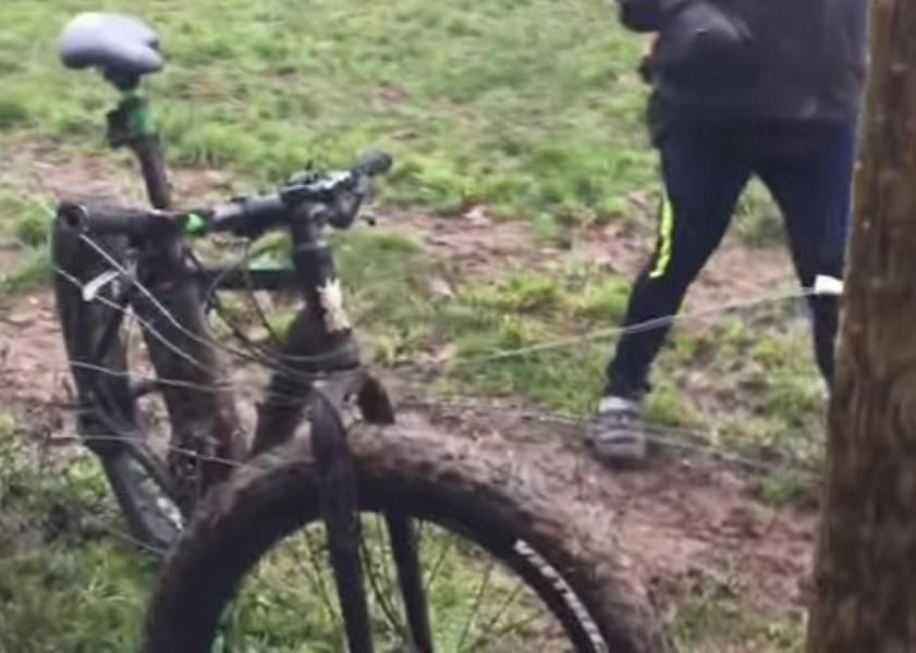 Bike caught on an Electric Fence
