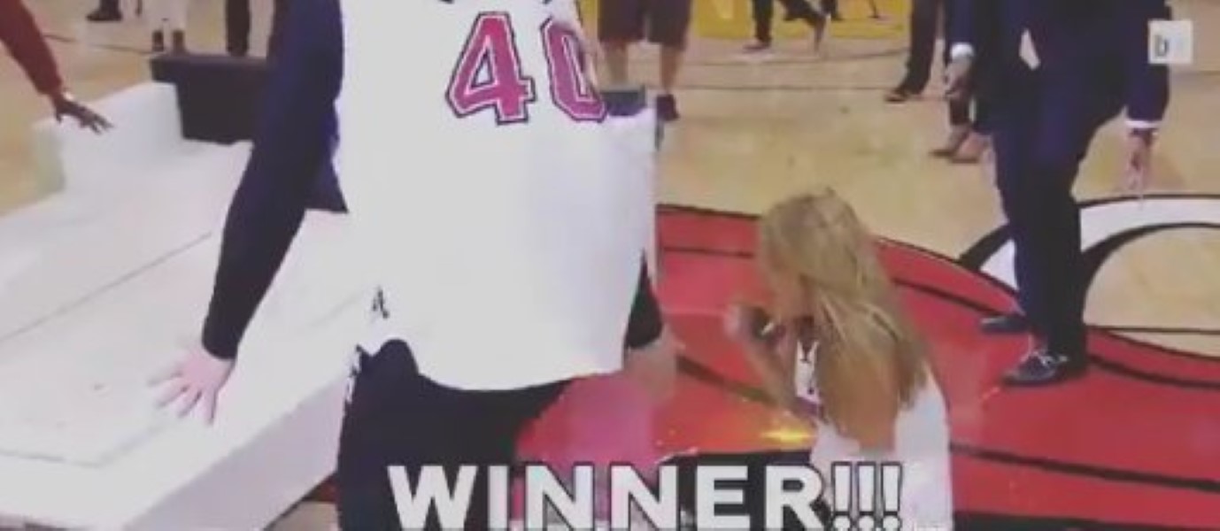 Miami Heat Fan Wins Halftime Prize 